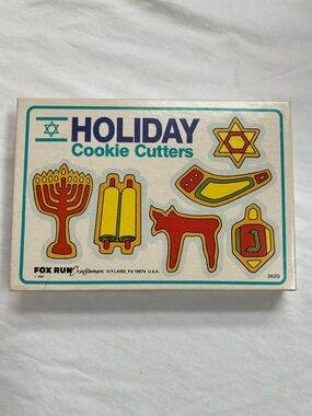 Jewish Cookie Cutters Set of 6 Fox Run Metal Hanukkah Vintage Holiday Cutters